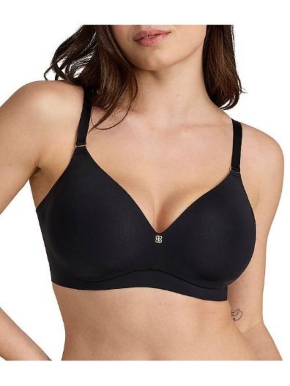Honyelove CloudEmbrace Wireless Contour T Shirt Bra Solid Black Size 40C